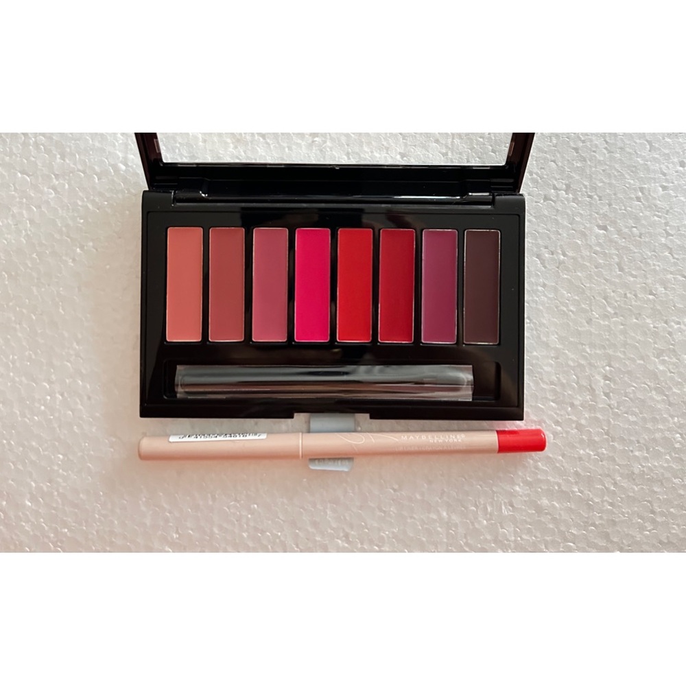 MAYBELLINE Lip Color Palette and Gigi Lip Liner Red